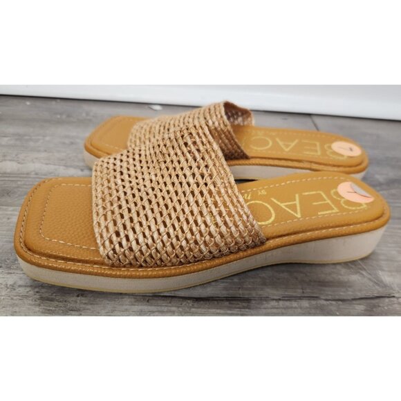 Beach By Matisse Women's Sz. 7 Glenna Raffia Square Toe Sandals NWOT - Picture 1 of 7